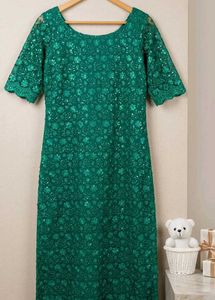 Elegant Green Lace kurtha