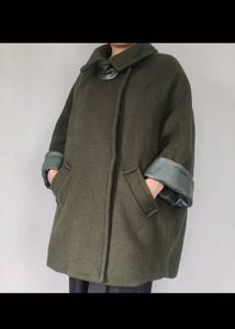 Imported Leather Sleeves Poncho/Coat
