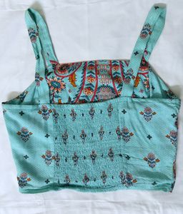 Indo-Western Print Crop Top (S)