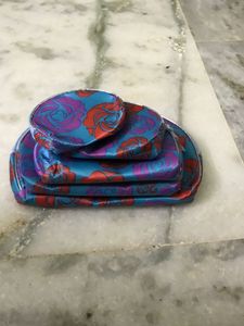 Set of 5 Rose Print Pouches