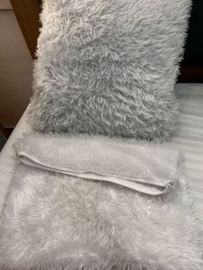 White Furry Cushion Cover 2piece