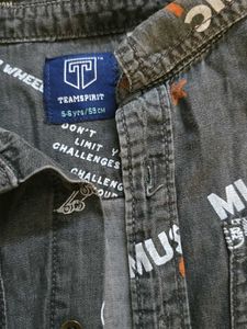 Cool Graphic Print Denim Shirt