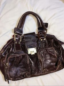 Chic Crocodile-Embossed Handbag
