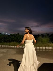 Boho Maxi Dress with Lace Trim