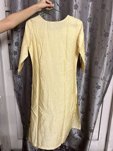 Light Yellow Embroidered Kurta