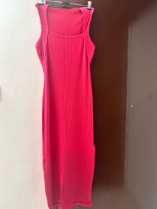 Ribbed Knit Sleeveless Midi Dress