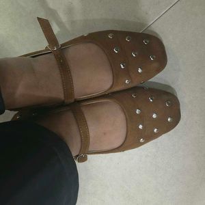 Cute Brown Mary Jane Flats