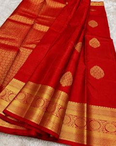 Elegant Red &amp; Gold Saree