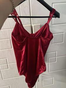Hot Satin Bodysuit with Lace Straps🍷