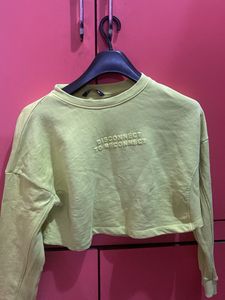 Lime Green Cropped Sweatshirt