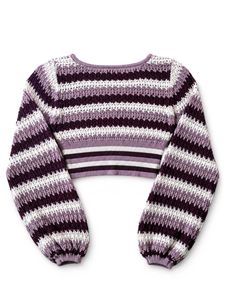 CROPPED STRIPED KNIT SWEATER