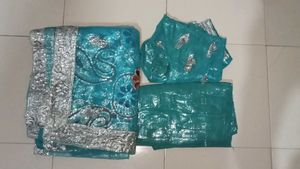 Free gift 🎁 &amp; Beautiful Blue 🩵 Net Saree