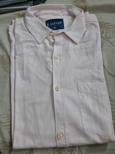 Clever Men's Light Pink Shirt