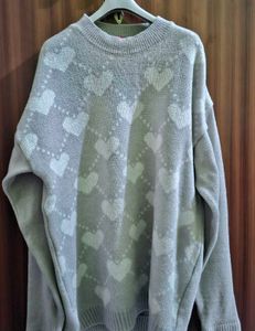 Heart Pattern Knit Sweater 🎀