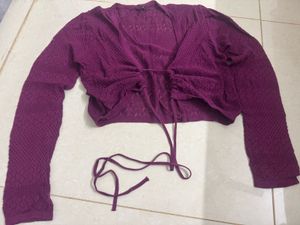 Chic Knitted Purple Tunic