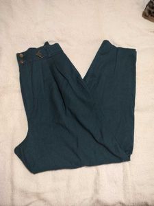 High Waisted Vintage Teal Trousers