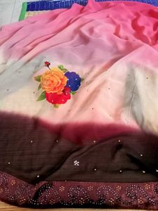 Beautiful Ombre Floral Print Saree