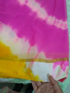 Vibrant Saree with Embellished Blouse