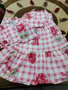 Pretty Pink Gingham Floral Gown