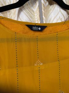 Mustard Yellow Printed Kurta