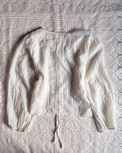 Cream Balloon Sleeve Top