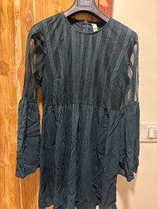 Elegant Lace Sleeve A-line Dress
