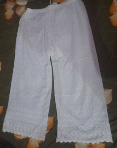 WHITE CHIKANKARI PLAZO(NEW)