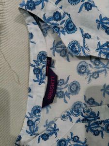 Blue Floral Print Top