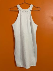 Chic White Halter Neck Dress