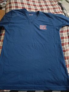 Blue V Neck Tshirt For Women
