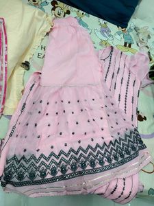 semi stitched shraara suit with dupatta