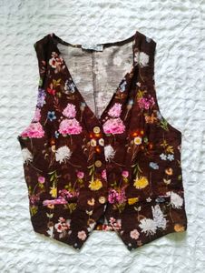 Boho Floral Print Sleeveless Vest
