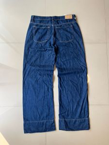 raw denim Wide Leg  Jean