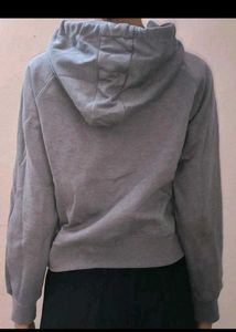 Gray Cropped Hoodie