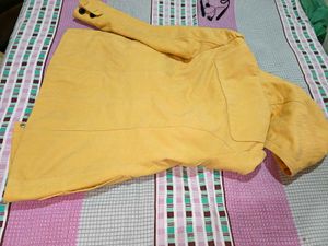 Yellow Hooded Toggle Coat
