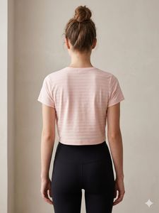 Striped Twist Front Crop Top
