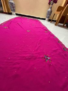 Vibrant Pink Embellished Saree