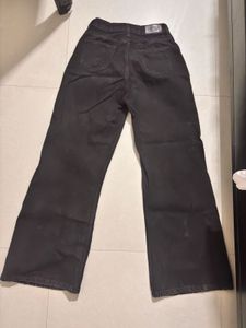 Ripped Wide Leg Black Jeans