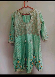 Embroidered Mint Green Kurta