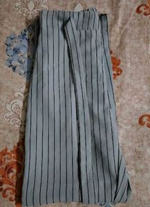 Grey Striped Off-Shoulder Co-ord Set