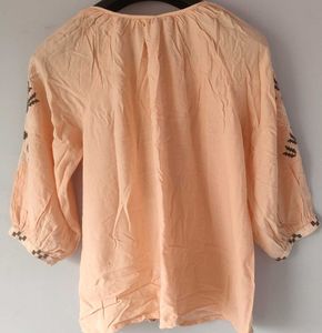 Embroidered Peachy Pink Kurta