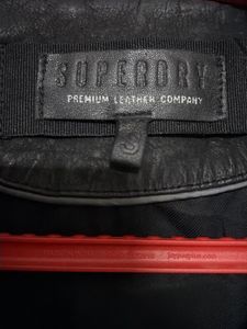 Superdry Premium Black Genuine Leather Biker Jacke