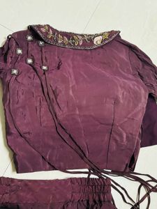 Embroidered Ethnic blouse and palazzo Set