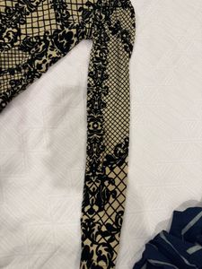 Black &amp; Cream Damask Print Bodysuit