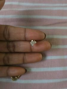Sparkling Heart Stud Earrings