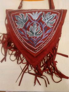 Boho Embroidered Fringe Bag