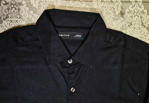 Snitch Men's Black Casual Shirt (Medium)