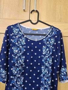 Blue Floral Print Kurta
