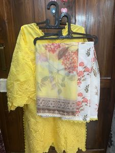 NUMA COUTURE Yellow Chikankari Kurta Set
