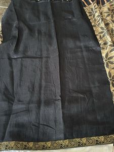 Floral Design Saree with attached Black blouse pie
